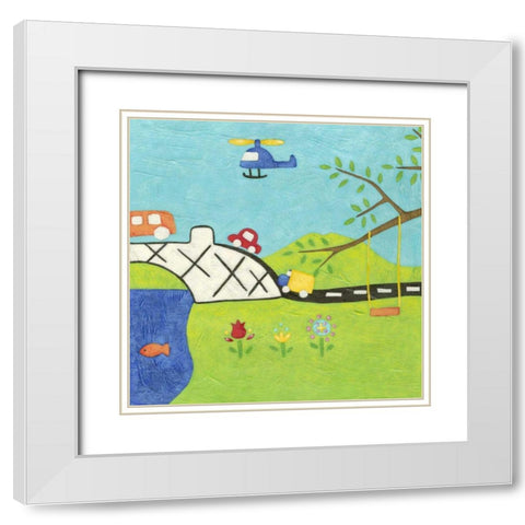 Far and Away II White Modern Wood Framed Art Print with Double Matting by Zarris, Chariklia