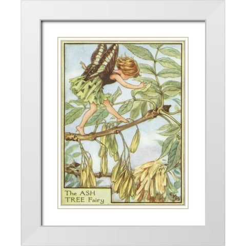 The Ash Tree Fairy White Modern Wood Framed Art Print with Double Matting by Vision Studio