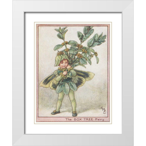The Box Tree Fairy White Modern Wood Framed Art Print with Double Matting by Vision Studio