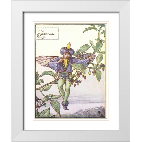 The Nightshade Fairy White Modern Wood Framed Art Print with Double Matting by Vision Studio