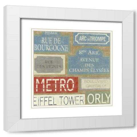 Tour of Paris White Modern Wood Framed Art Print with Double Matting by Zarris, Chariklia