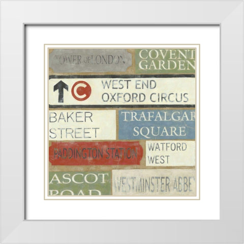 Tour of London White Modern Wood Framed Art Print with Double Matting by Zarris, Chariklia