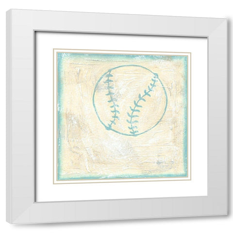 Baseball Rules White Modern Wood Framed Art Print with Double Matting by Zarris, Chariklia