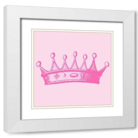 Princess Crown I White Modern Wood Framed Art Print with Double Matting by Vision Studio