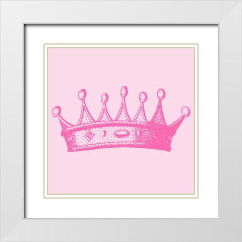 Princess Crown I White Modern Wood Framed Art Print with Double Matting by Vision Studio