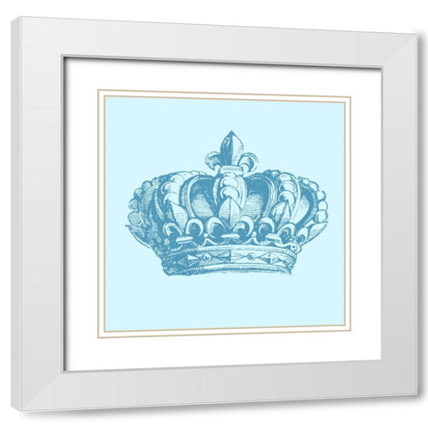Prince Crown I White Modern Wood Framed Art Print with Double Matting by Vision Studio