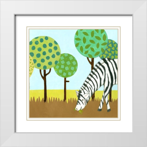 Jungle Fun IV White Modern Wood Framed Art Print with Double Matting by Meagher, Megan