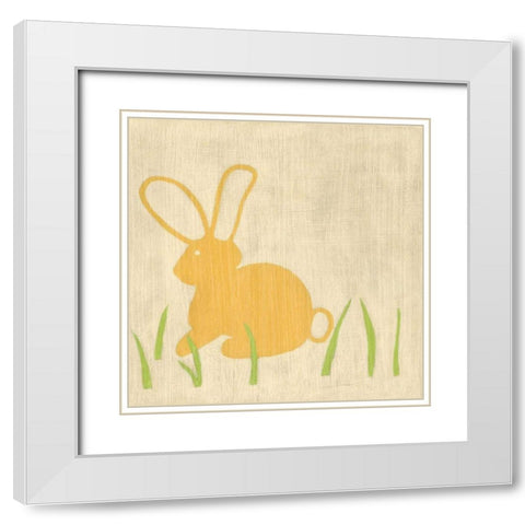 Best Friends - Bunny White Modern Wood Framed Art Print with Double Matting by Zarris, Chariklia