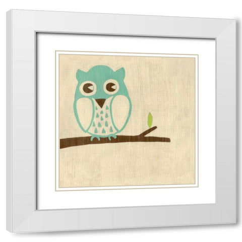 Best Friends - Owl White Modern Wood Framed Art Print with Double Matting by Zarris, Chariklia