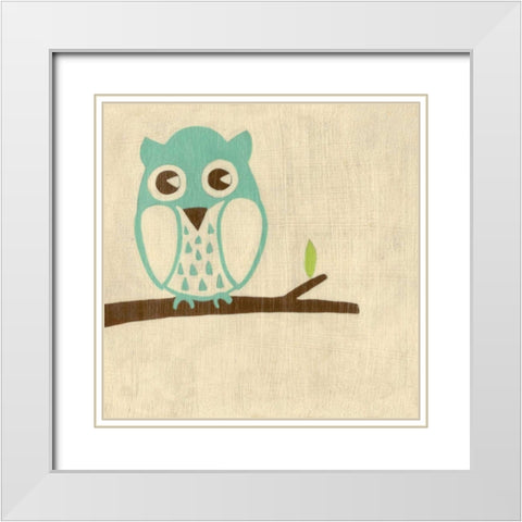 Best Friends - Owl White Modern Wood Framed Art Print with Double Matting by Zarris, Chariklia