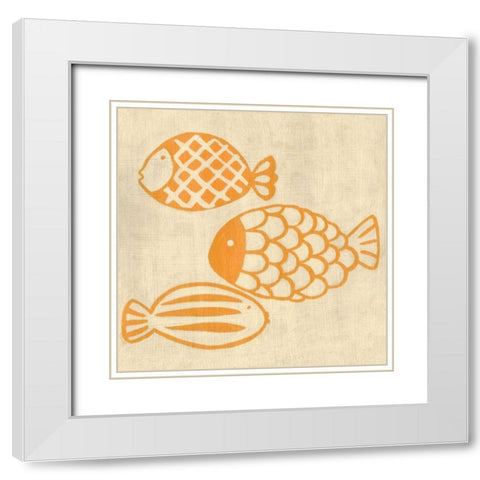 Best Friends - Fish White Modern Wood Framed Art Print with Double Matting by Zarris, Chariklia