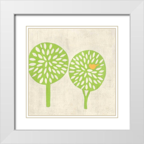 Best Friends - Trees White Modern Wood Framed Art Print with Double Matting by Zarris, Chariklia