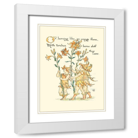 Shakespeares Garden VIII (Lily) White Modern Wood Framed Art Print with Double Matting by Crane, Walter
