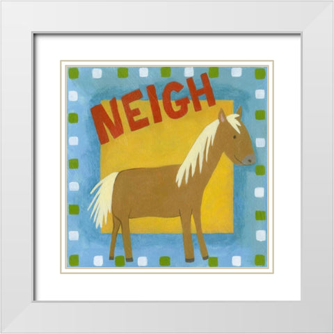 Neigh White Modern Wood Framed Art Print with Double Matting by Meagher, Megan