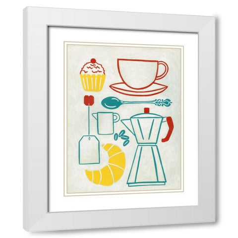 Sunday Brunch White Modern Wood Framed Art Print with Double Matting by Zarris, Chariklia