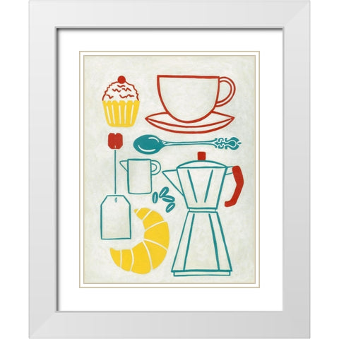 Sunday Brunch White Modern Wood Framed Art Print with Double Matting by Zarris, Chariklia