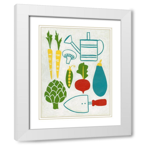 Sunday Garden White Modern Wood Framed Art Print with Double Matting by Zarris, Chariklia