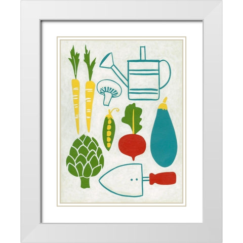 Sunday Garden White Modern Wood Framed Art Print with Double Matting by Zarris, Chariklia