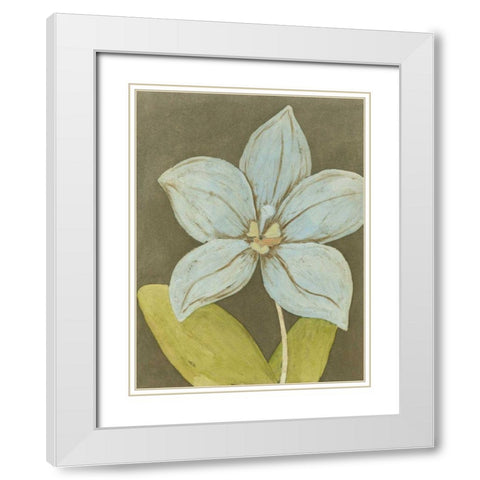 Orchid and Earth II White Modern Wood Framed Art Print with Double Matting by Meagher, Megan