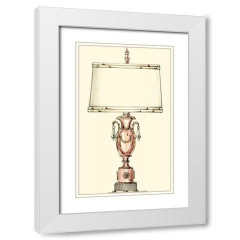 Boudoir Lamp I White Modern Wood Framed Art Print with Double Matting by Unknown