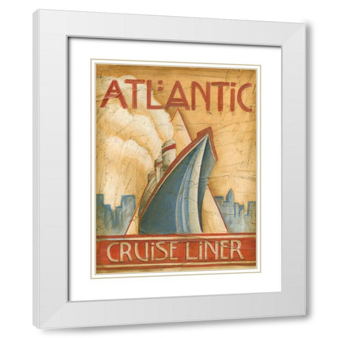 Atlantic Cruise Liner White Modern Wood Framed Art Print with Double Matting by Harper, Ethan