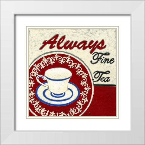 Fine Tea White Modern Wood Framed Art Print with Double Matting by Zarris, Chariklia