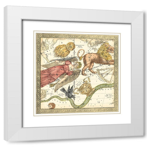 Zodiac Chart I White Modern Wood Framed Art Print with Double Matting by Vision Studio