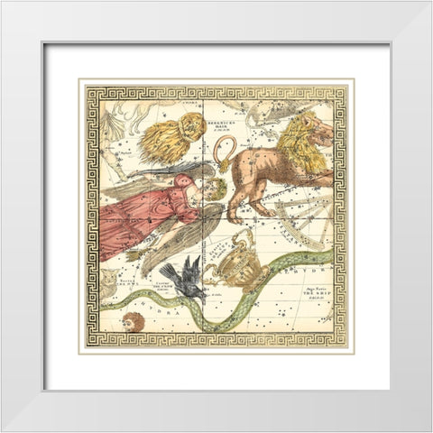 Zodiac Chart I White Modern Wood Framed Art Print with Double Matting by Vision Studio