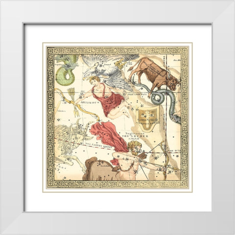 Zodiac Chart II White Modern Wood Framed Art Print with Double Matting by Vision Studio