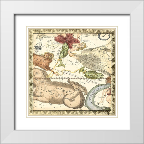 Zodiac Chart III White Modern Wood Framed Art Print with Double Matting by Vision Studio