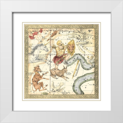 Zodiac Chart IV White Modern Wood Framed Art Print with Double Matting by Vision Studio