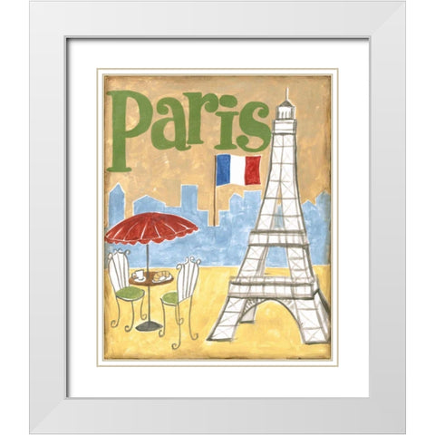 Paris White Modern Wood Framed Art Print with Double Matting by Meagher, Megan