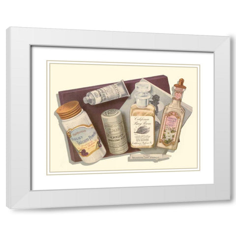 Vintage Boudoir II White Modern Wood Framed Art Print with Double Matting by unknown