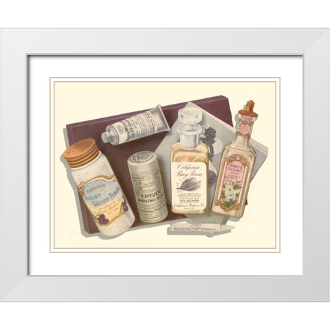 Vintage Boudoir II White Modern Wood Framed Art Print with Double Matting by unknown