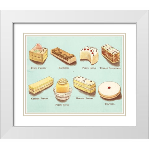 Fanciful Cakes and Tarts I White Modern Wood Framed Art Print with Double Matting by Vision Studio