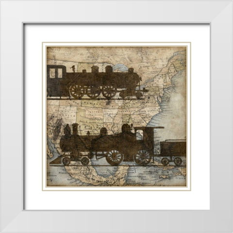 Travel Silhouette I White Modern Wood Framed Art Print with Double Matting by Meagher, Megan