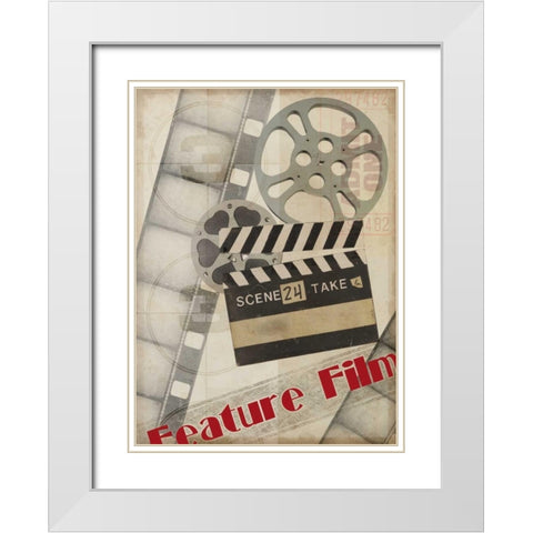 Small Feature Film White Modern Wood Framed Art Print with Double Matting by Vision Studio