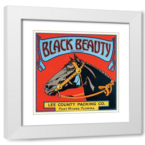 Black Beauty White Modern Wood Framed Art Print with Double Matting by Vision Studio