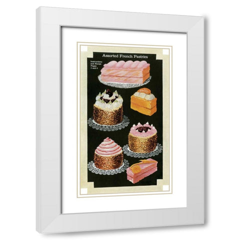 French Pastries III White Modern Wood Framed Art Print with Double Matting by Unknown