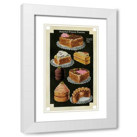 French Pastries IV White Modern Wood Framed Art Print with Double Matting by Unknown
