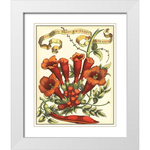 Ribbon Florals IV White Modern Wood Framed Art Print with Double Matting by Vision Studio