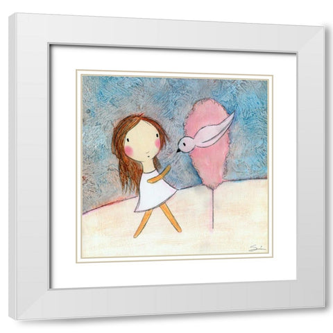 Pink Tree White Modern Wood Framed Art Print with Double Matting by Sonheim, Carla