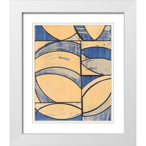 Indigo Complement I White Modern Wood Framed Art Print with Double Matting by McMullen, Charles