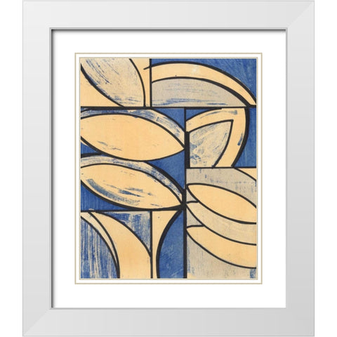 Indigo Complement III White Modern Wood Framed Art Print with Double Matting by McMullen, Charles