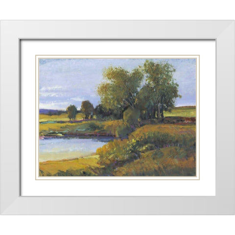 Trees Reflection I White Modern Wood Framed Art Print with Double Matting by OToole, Tim