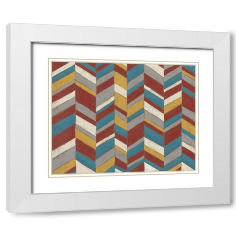 Modern Chevron II White Modern Wood Framed Art Print with Double Matting by Zarris, Chariklia