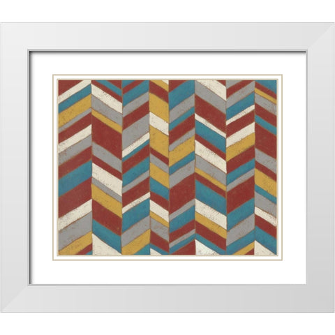 Modern Chevron II White Modern Wood Framed Art Print with Double Matting by Zarris, Chariklia