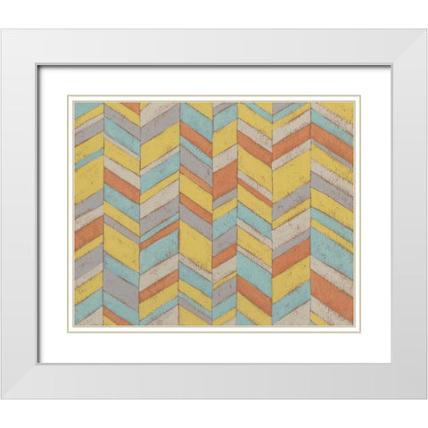 Modern Chevron III White Modern Wood Framed Art Print with Double Matting by Zarris, Chariklia