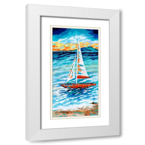 Wind in my Sail II White Modern Wood Framed Art Print with Double Matting by Vitaletti, Carolee