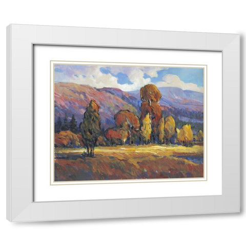 Leaves of Fire I White Modern Wood Framed Art Print with Double Matting by OToole, Tim